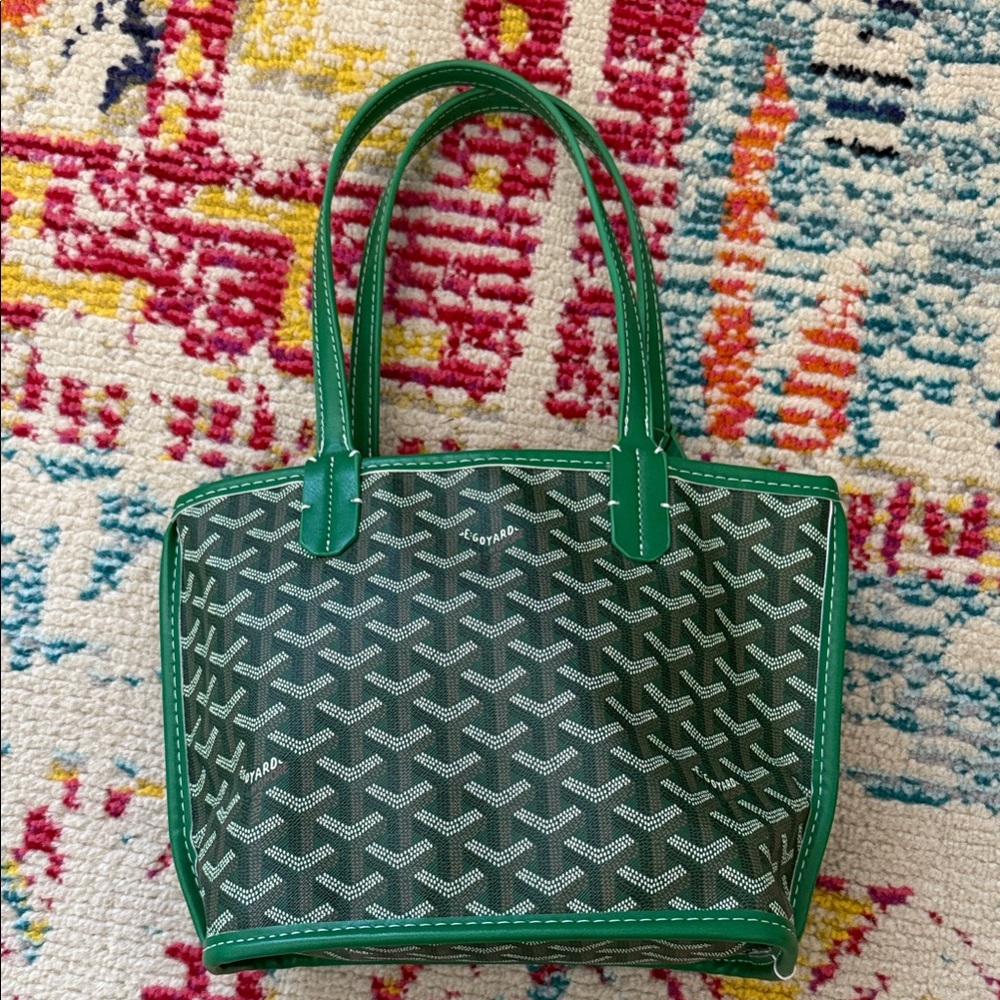 Green Patterned Tote Bag - Designer-Inspired Women's Handbag